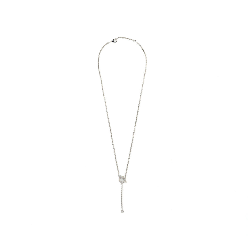 HERMES LARIAT FINESSE NECKLACE WHITE GOLD DIAMONDS