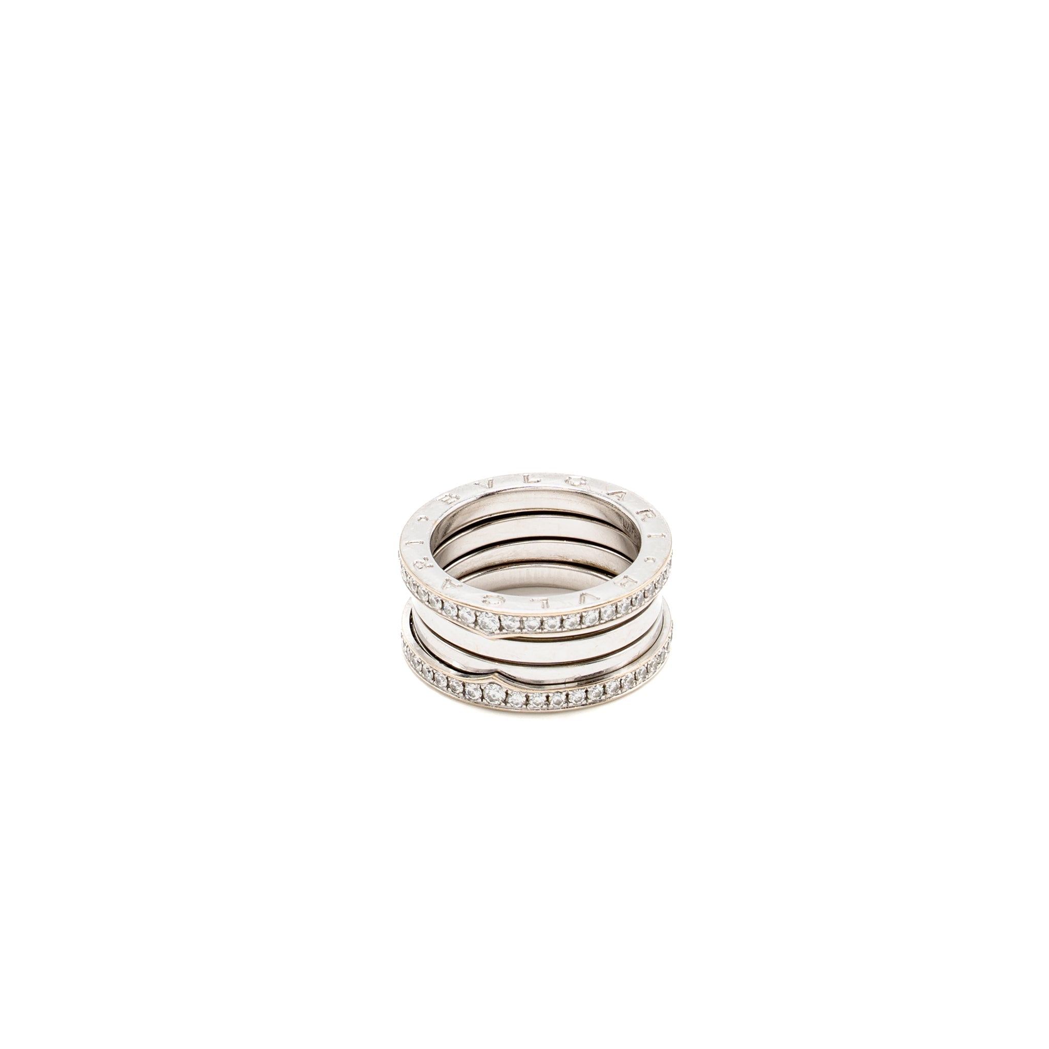 BVLGARI B.ZERO1 RING FOUR-BAND WHITE GOLD WITH DIAMONDS