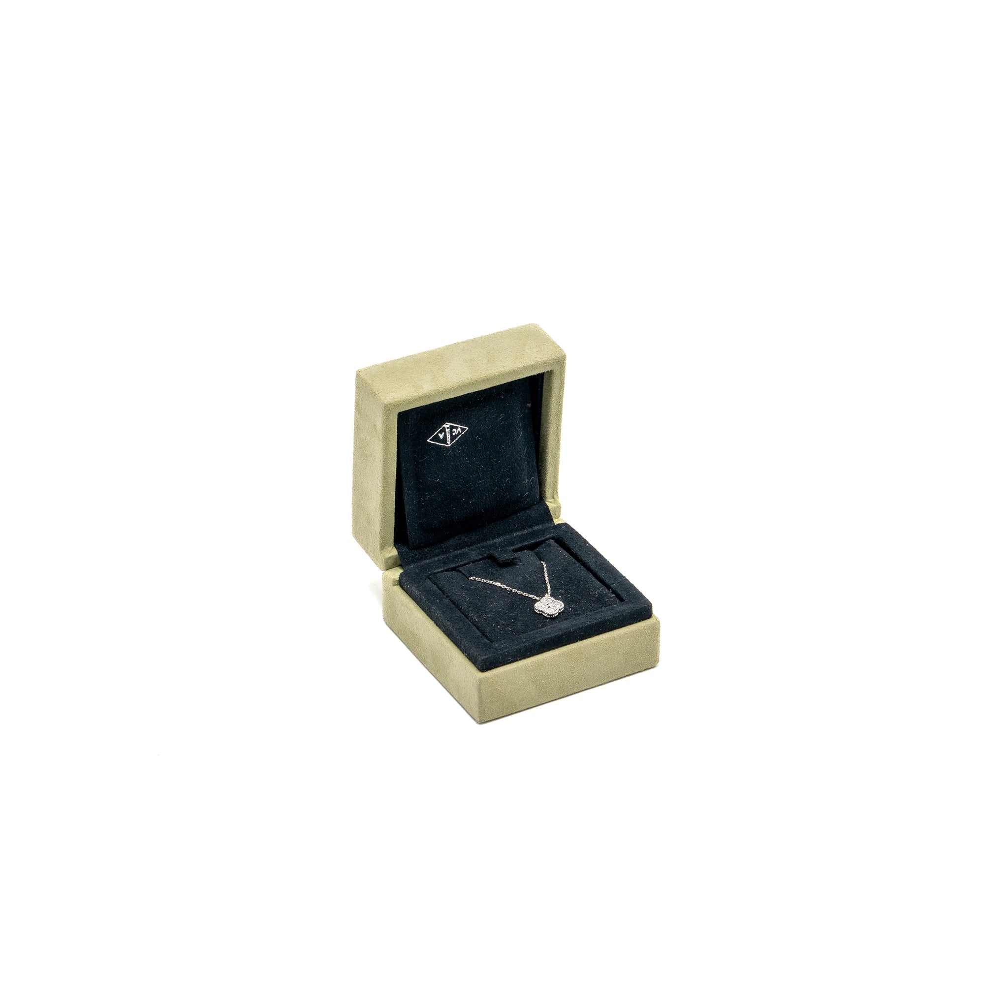 VAN CLEEF & ARPELS SWEET ALHAMBRA PENDANT 18K WHITE GOLD/DIAMONDS