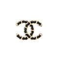 CHANEL CC LOGO LEATHER CHAIN BROOCH LGHW