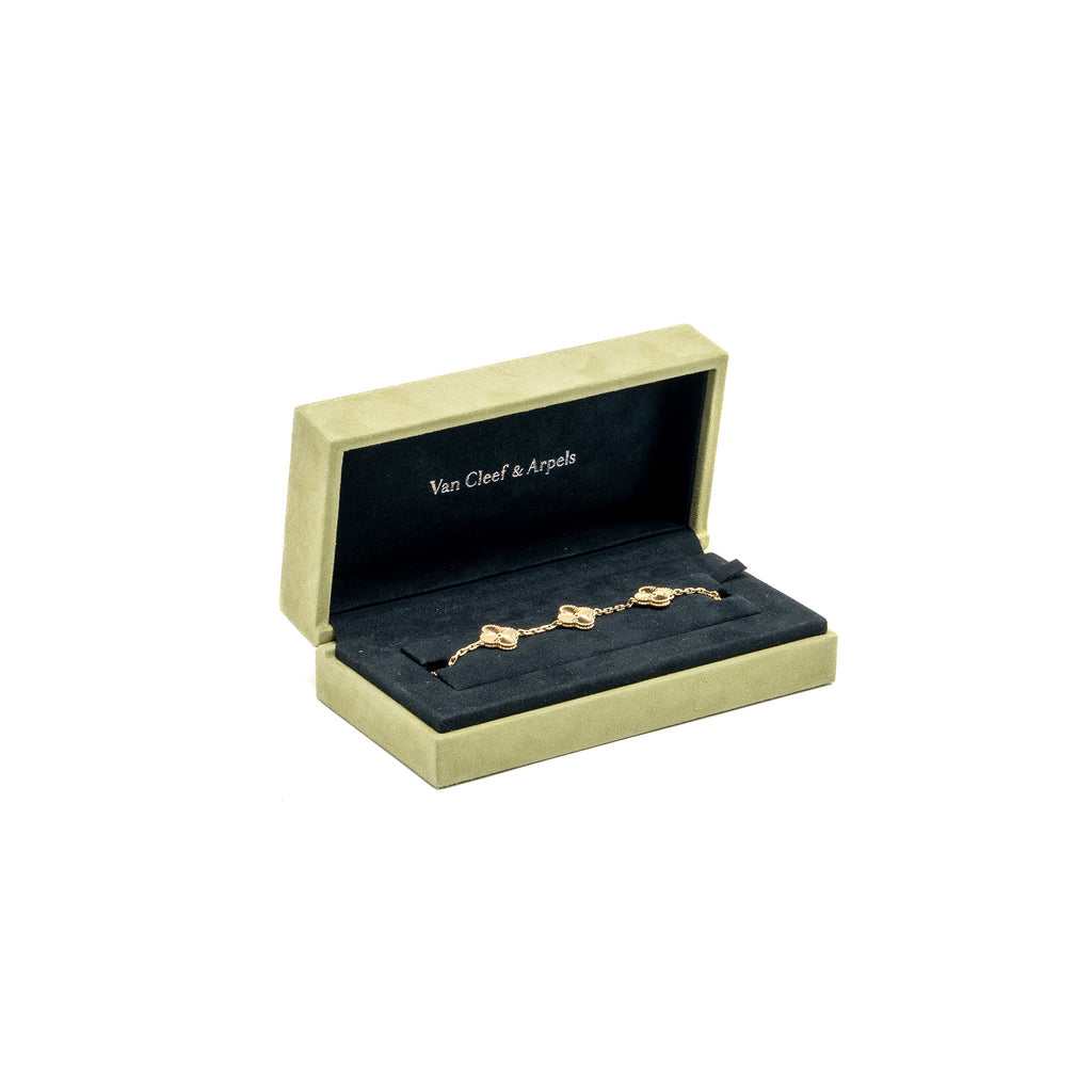 VAN CLEEF & ARPELS VINTAGE ALHAMBRA BRACELET, 5 MOTIFS 18K YELLOW GOLD