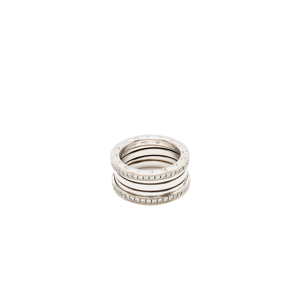 BVLGARI B.ZERO1 RING FOUR-BAND WHITE GOLD WITH DIAMONDS