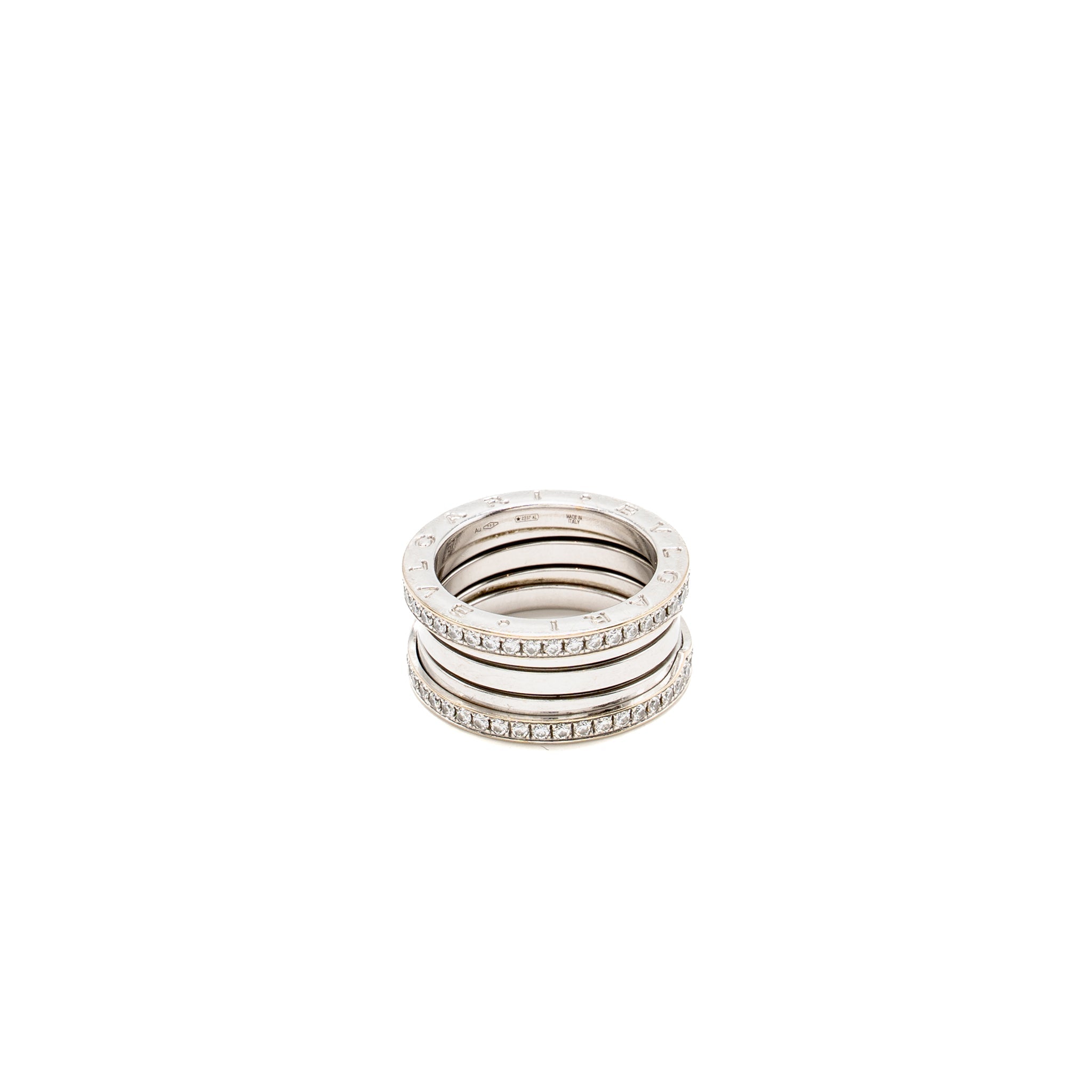 BVLGARI B.ZERO1 RING FOUR-BAND WHITE GOLD WITH DIAMONDS
