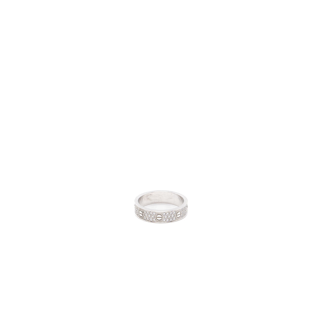 CARTIER LOVE WEDDING BAND WHITE GOLD DIAMOND PAVED
