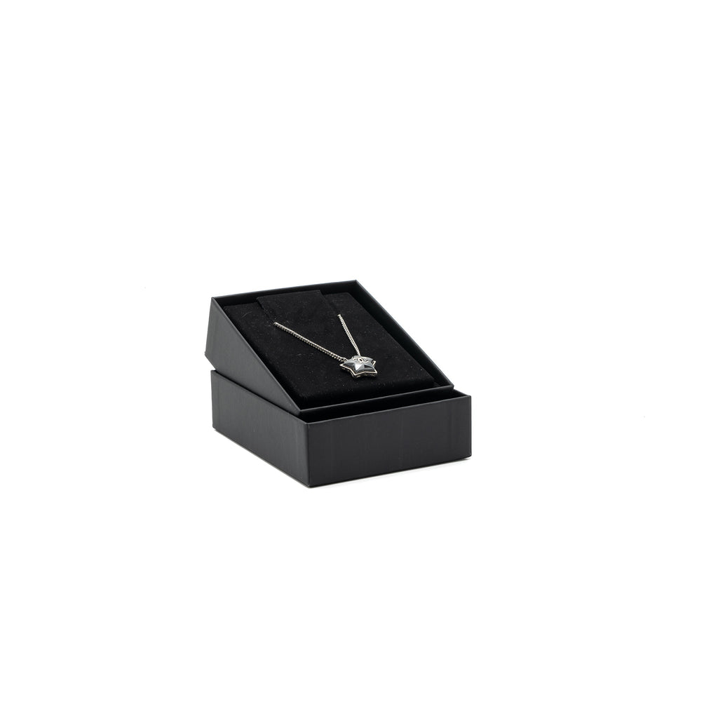 CHANEL STAR NECKLACE WITH CC LOGO GREY WITH RUTHENIUM HARDWARE