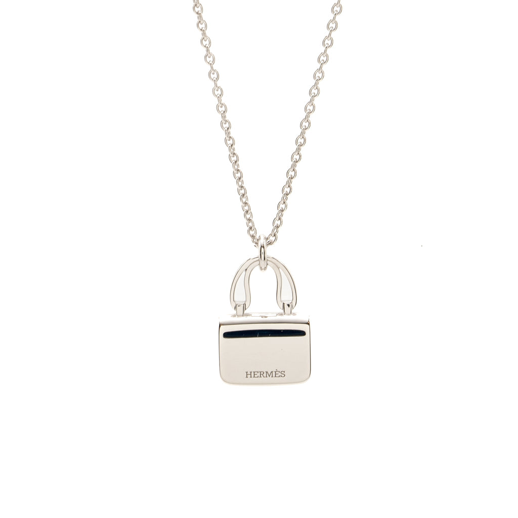 HERMES AMULETTE CONSTANCE PENDANT WHITE GOLD DIAMONDS