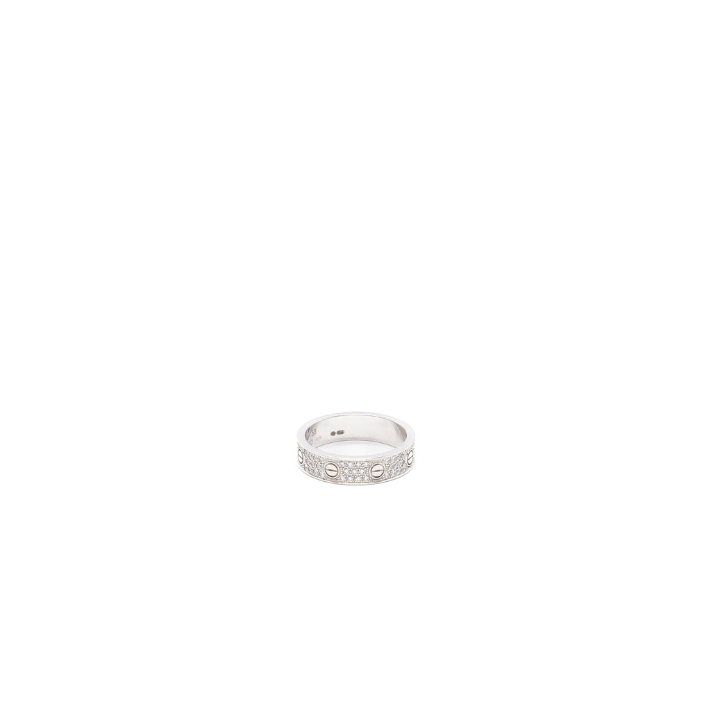 CARTIER LOVE WEDDING BAND WHITE GOLD DIAMOND PAVED