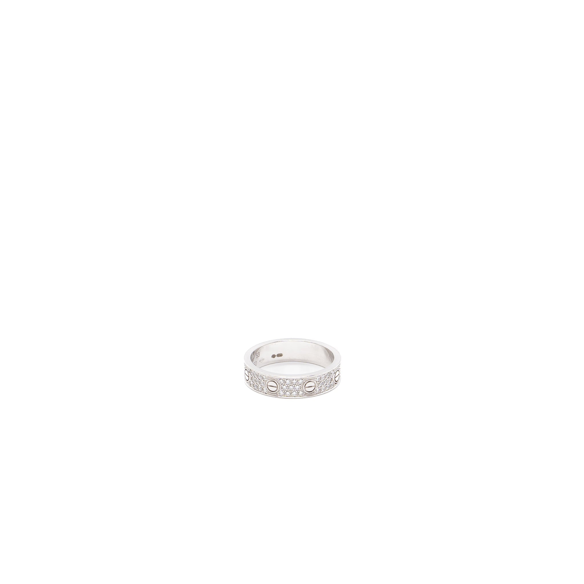 CARTIER LOVE WEDDING BAND WHITE GOLD DIAMOND PAVED