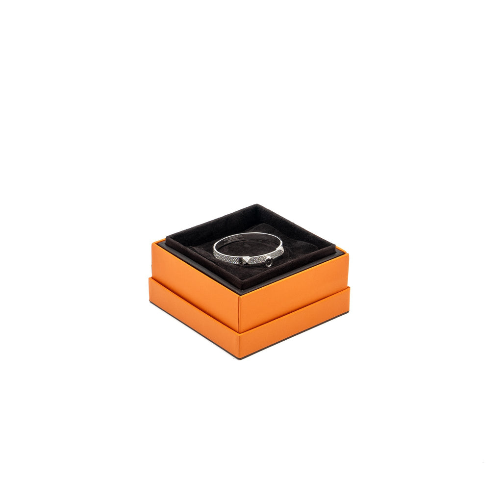 HERMES COLLIER DE CHIEN BRACELET WHITE GOLD /DIAMONDS