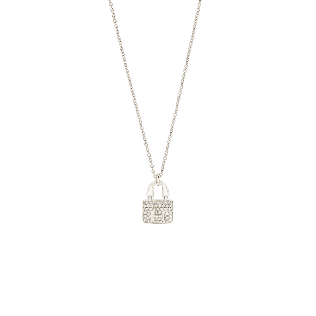 HERMES AMULETTE CONSTANCE PENDANT WHITE GOLD WITH DIAMONDS