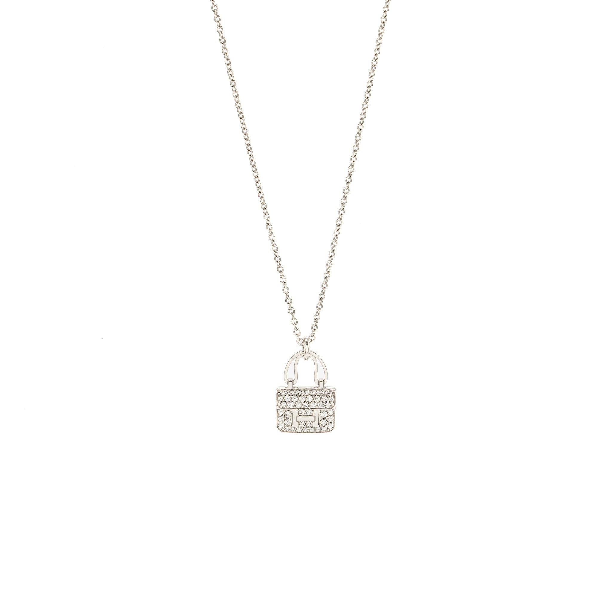 HERMES AMULETTE CONSTANCE PENDANT WHITE GOLD WITH DIAMONDS