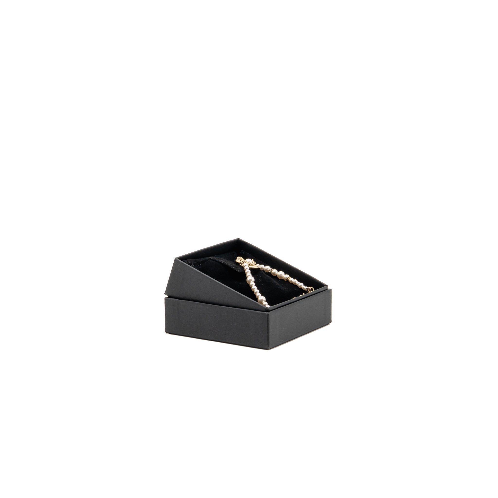 CHANEL CAMELLIA BRACELET PEARL/CRYSTAL LIGHT GOLD TONE