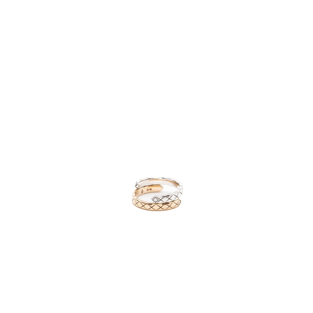 CHANEL COCO CRUSH TOI ET MOI RING, SMALL VERSION WHITE/ BEIGE GOLD DIAMONDS