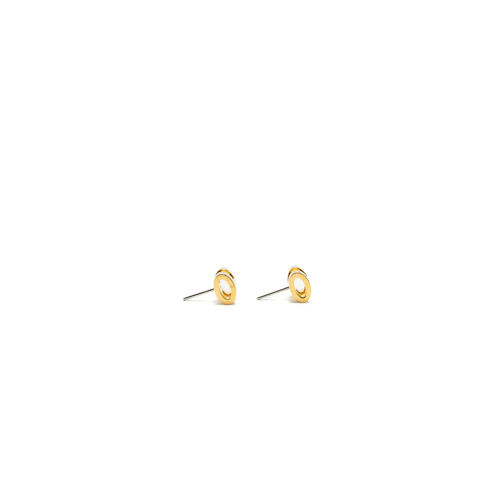 HERMES MINI POP H EARRINGS MARRON GLACE GHW