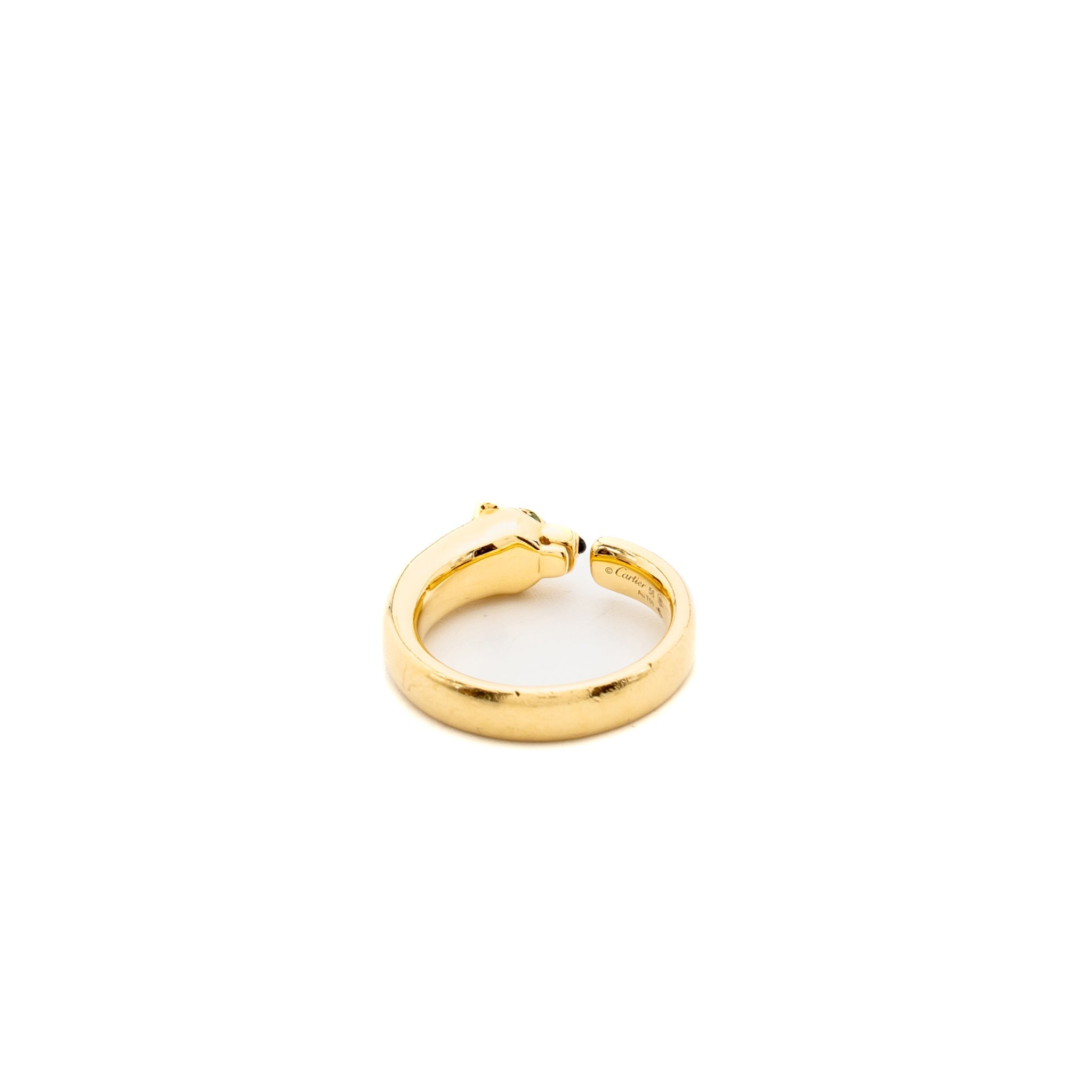 CARTIER PANTHERS DE CARTIER RING YELLOW GOLD/TSAVORITE GARNETS/ONYX