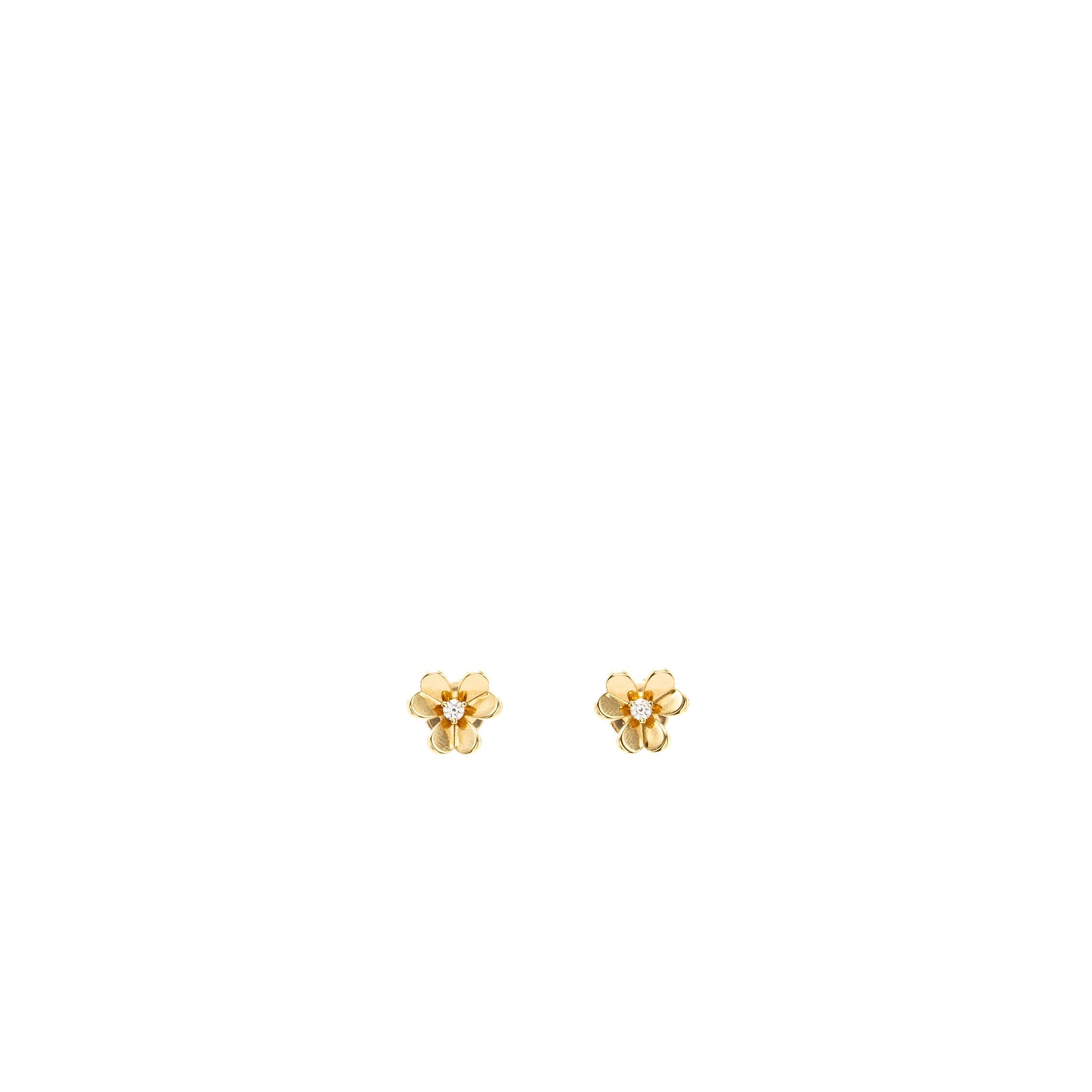 VAN CLEEF & ARPELS FRIVOLE EARRINGS YELLOW GOLD DIAMONDS