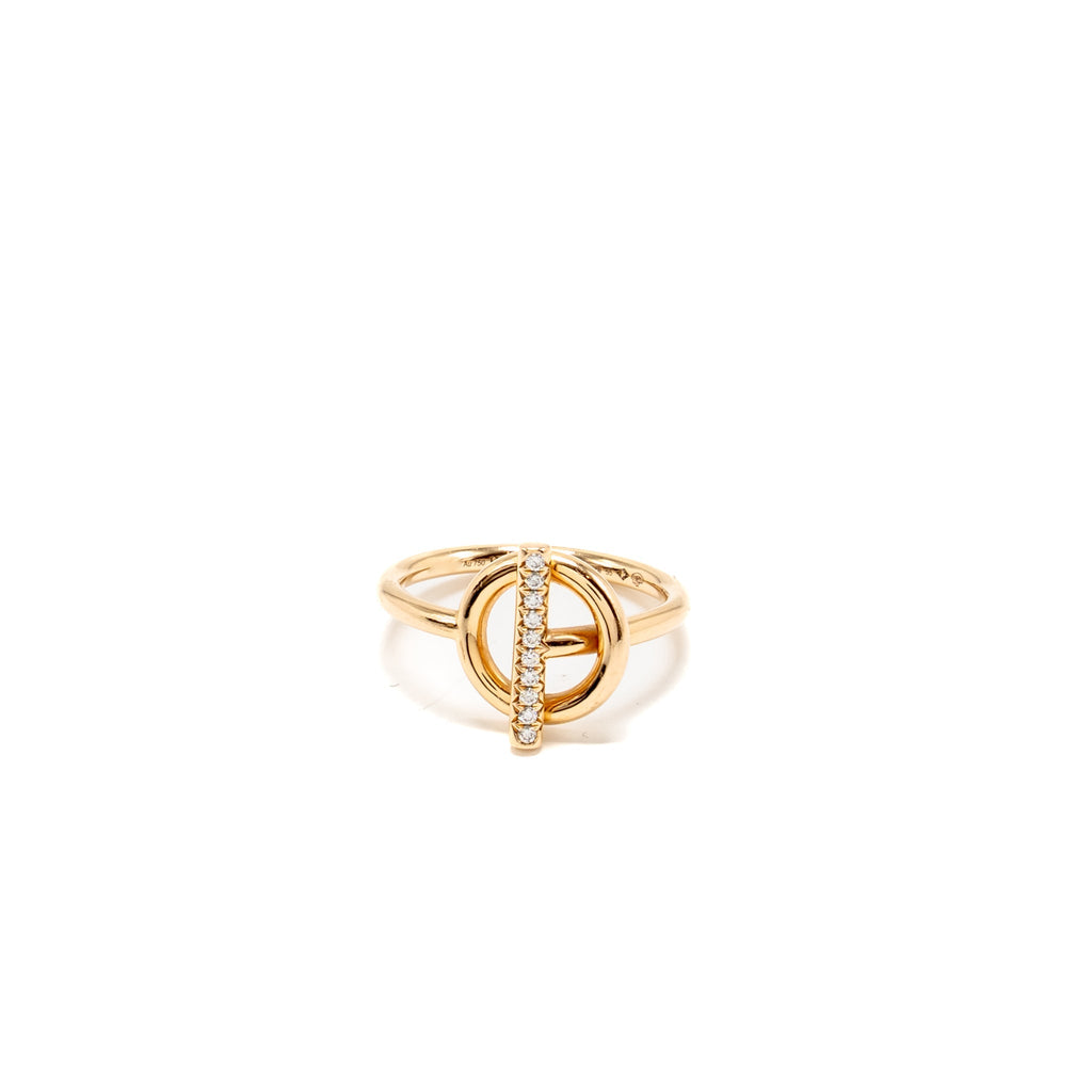 HERMES ECHAPPEE RING ROSE GOLD DIAMONDS