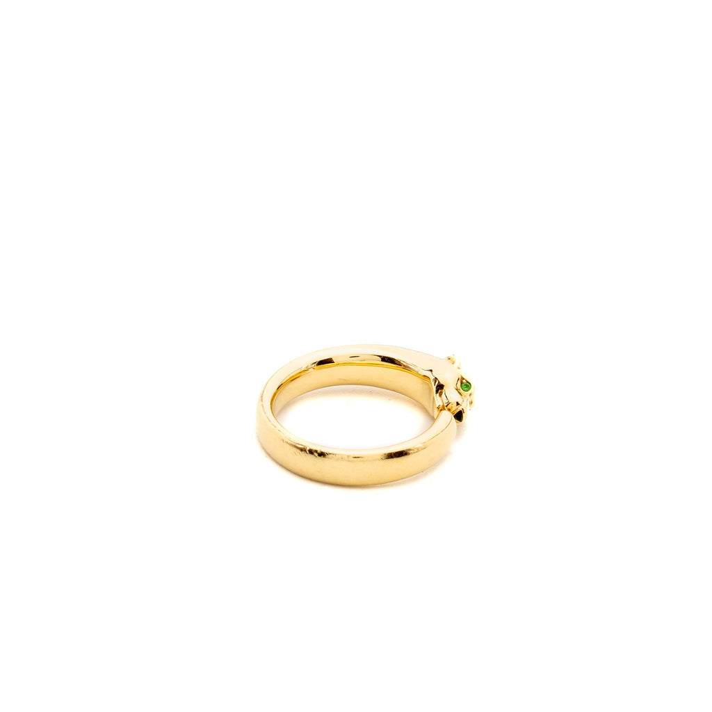 CARTIER PANTHERS DE CARTIER RING YELLOW GOLD/TSAVORITE GARNETS/ONYX