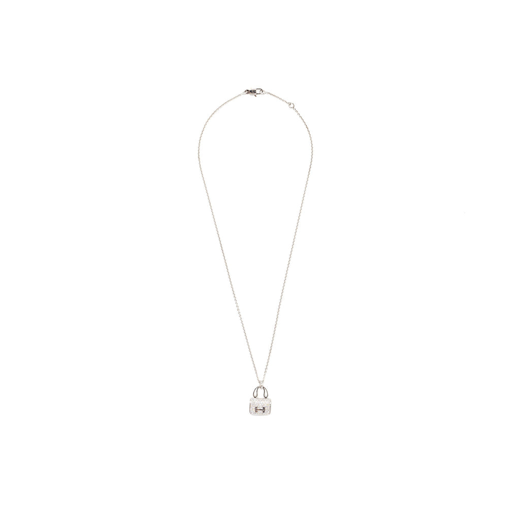 HERMES AMULETTE CONSTANCE PENDANT WHITE GOLD DIAMONDS