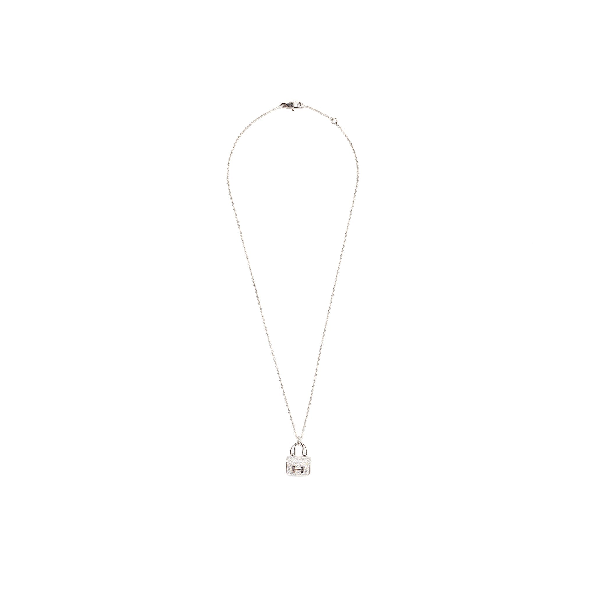 HERMES AMULETTE CONSTANCE PENDANT WHITE GOLD DIAMONDS