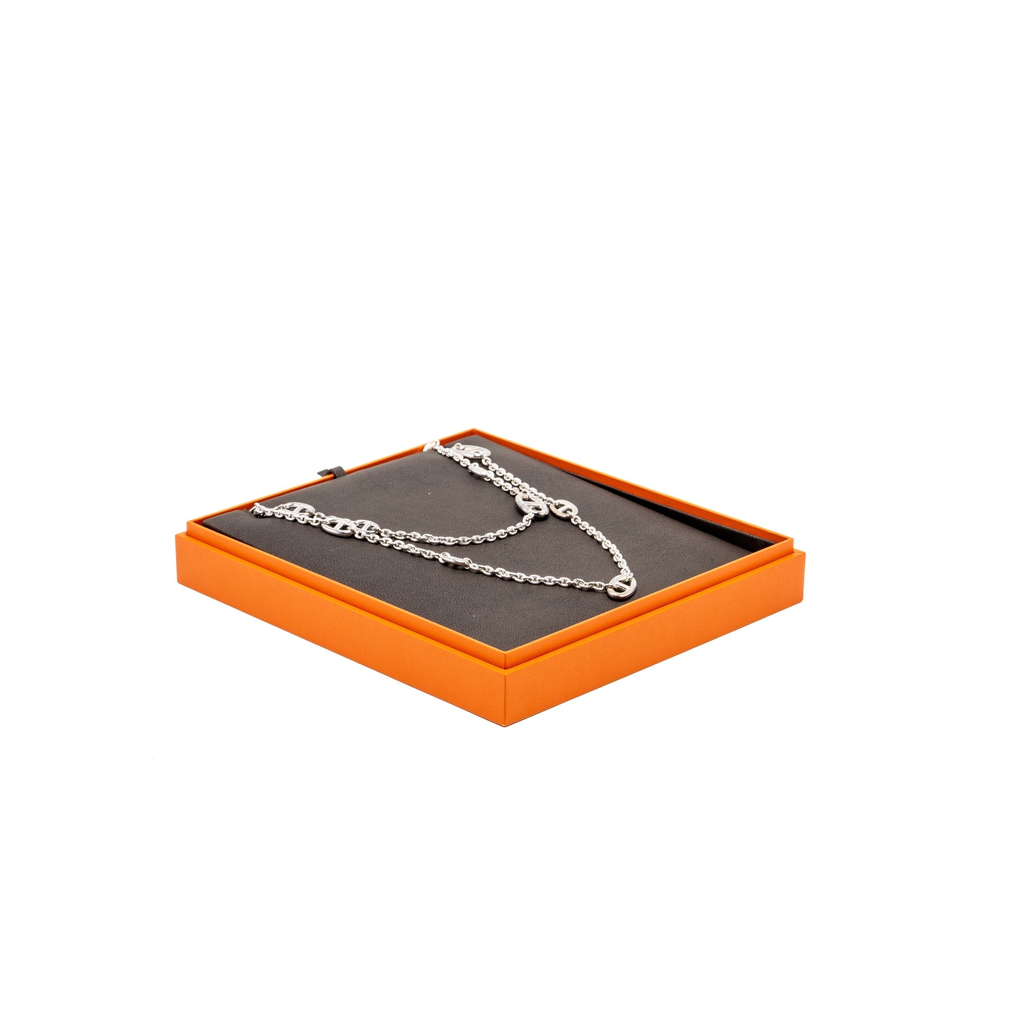 HERMES 120CM FARANDOLE LONG NECKLACE STERLING SILVER
