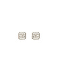 CHANEL SQUARE CC LOGO EARRINGS CRYSTAL SHW
