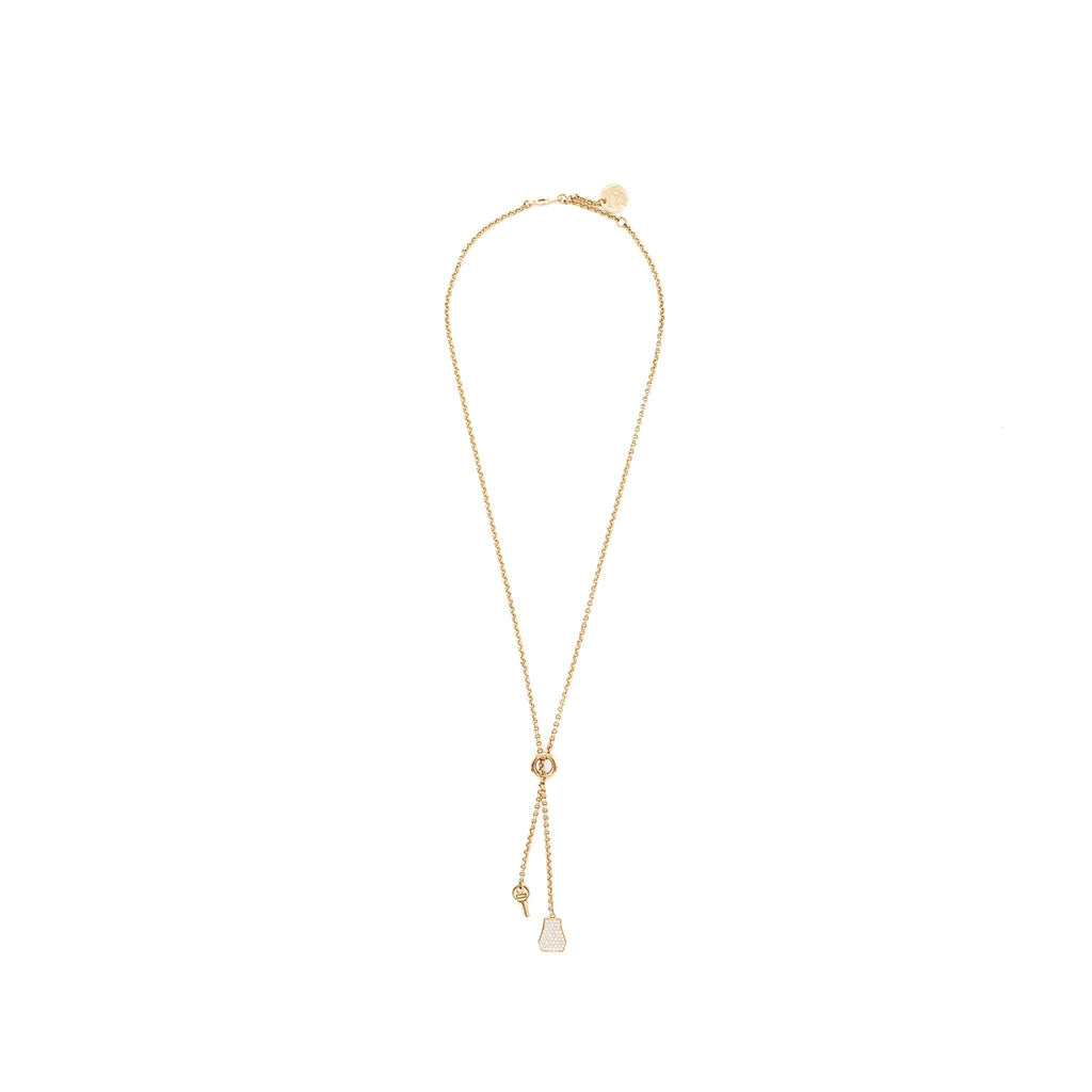 HERMES KELLY CLOCHETTE NECKLACE, SMALL MODEL ROSE GOLD, DIAMONDS