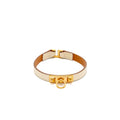 HERMES SIZE T3 RIVALE MINI BRACELET SWIFT NATA RGHW STAMP Z