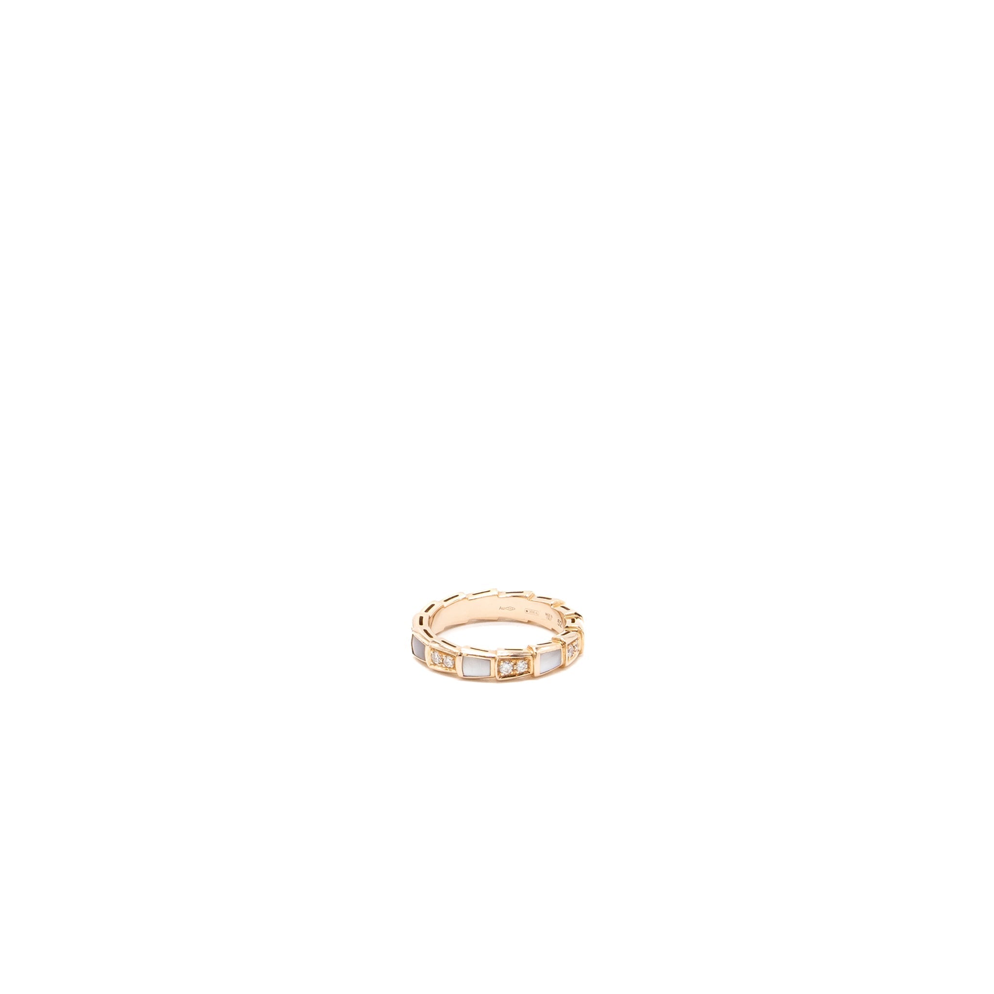 BVLGARI SERPENTI VIPER RING MOTHER OF PEARL/ ROSE GOLD DIAMONDS
