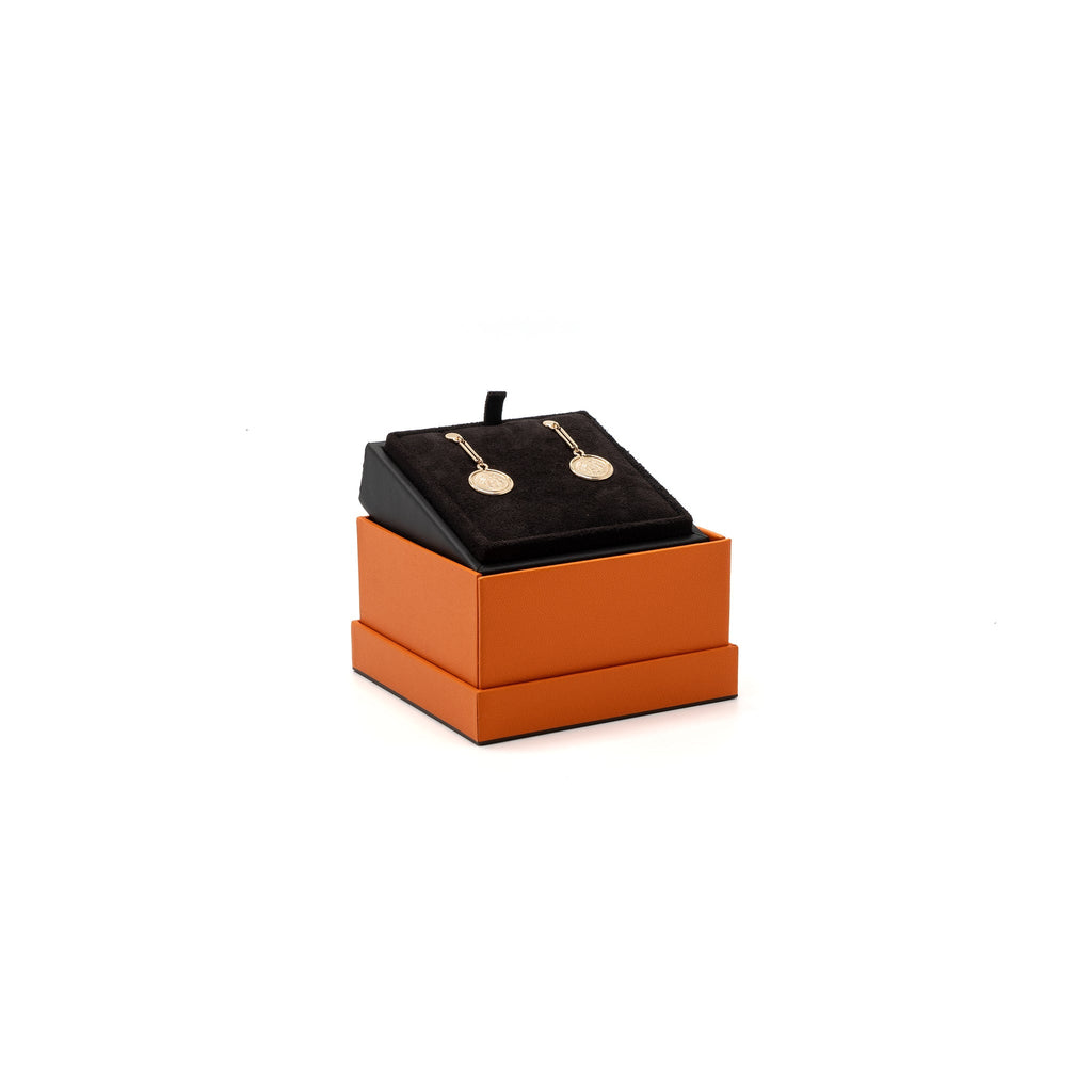 HERMES EX-LIBRIS EARRINGS ROSE GOLD