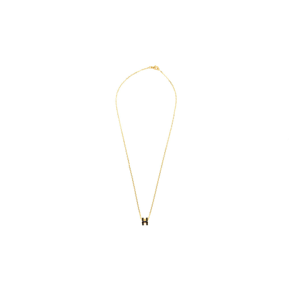 HERMES MINI POP H PENDANT BLACK GHW