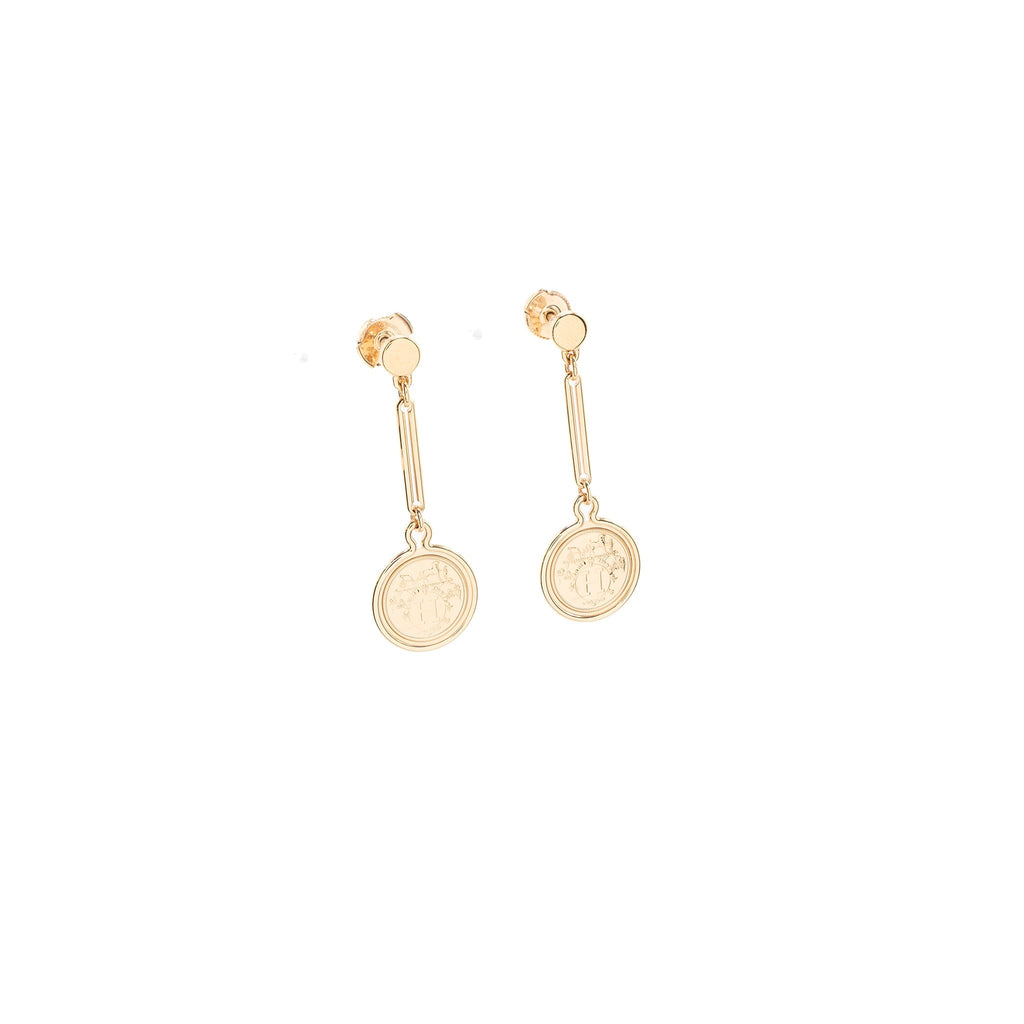 HERMES EX-LIBRIS EARRINGS ROSE GOLD
