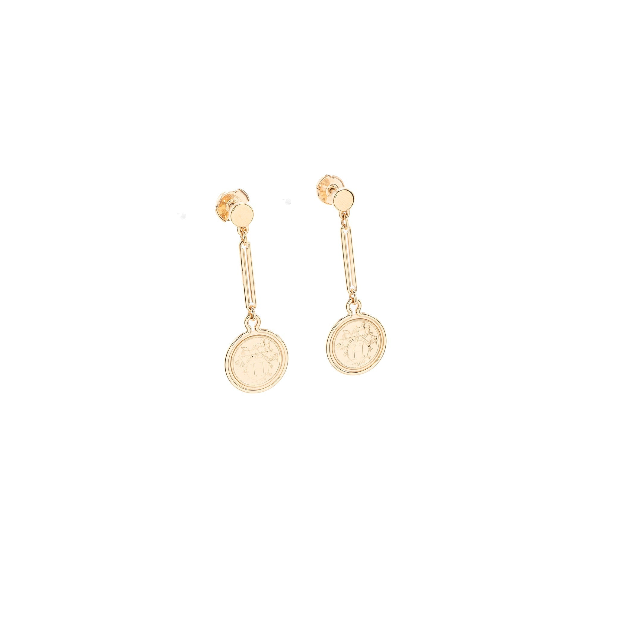 HERMES EX-LIBRIS EARRINGS ROSE GOLD