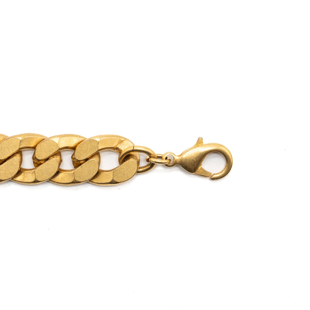 DIOR CD AND CHAIN BRACELET BRUSHED GOLD TONE