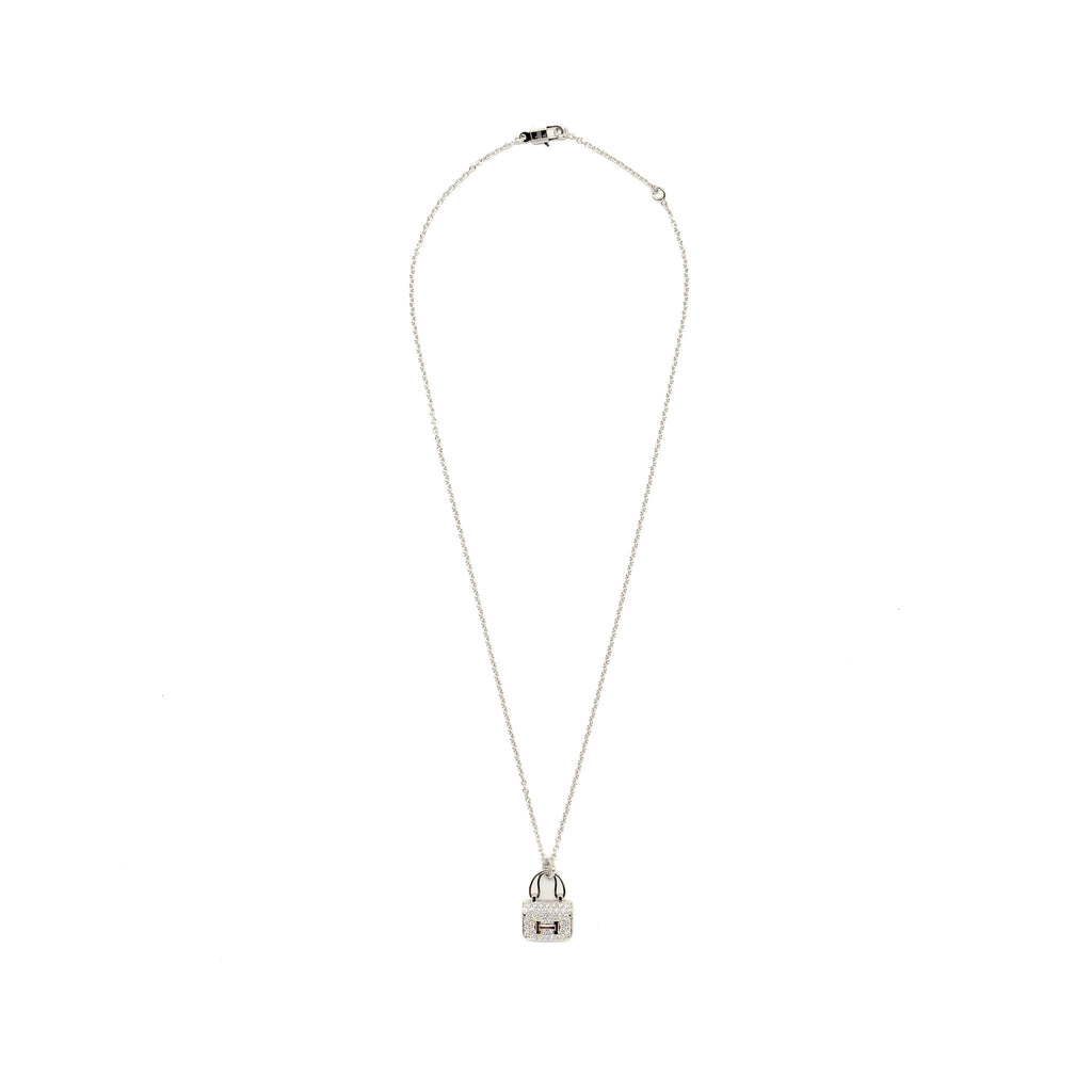 HERMES AMULETTE CONSTANCE PENDANT WHITE GOLD WITH DIAMONDS