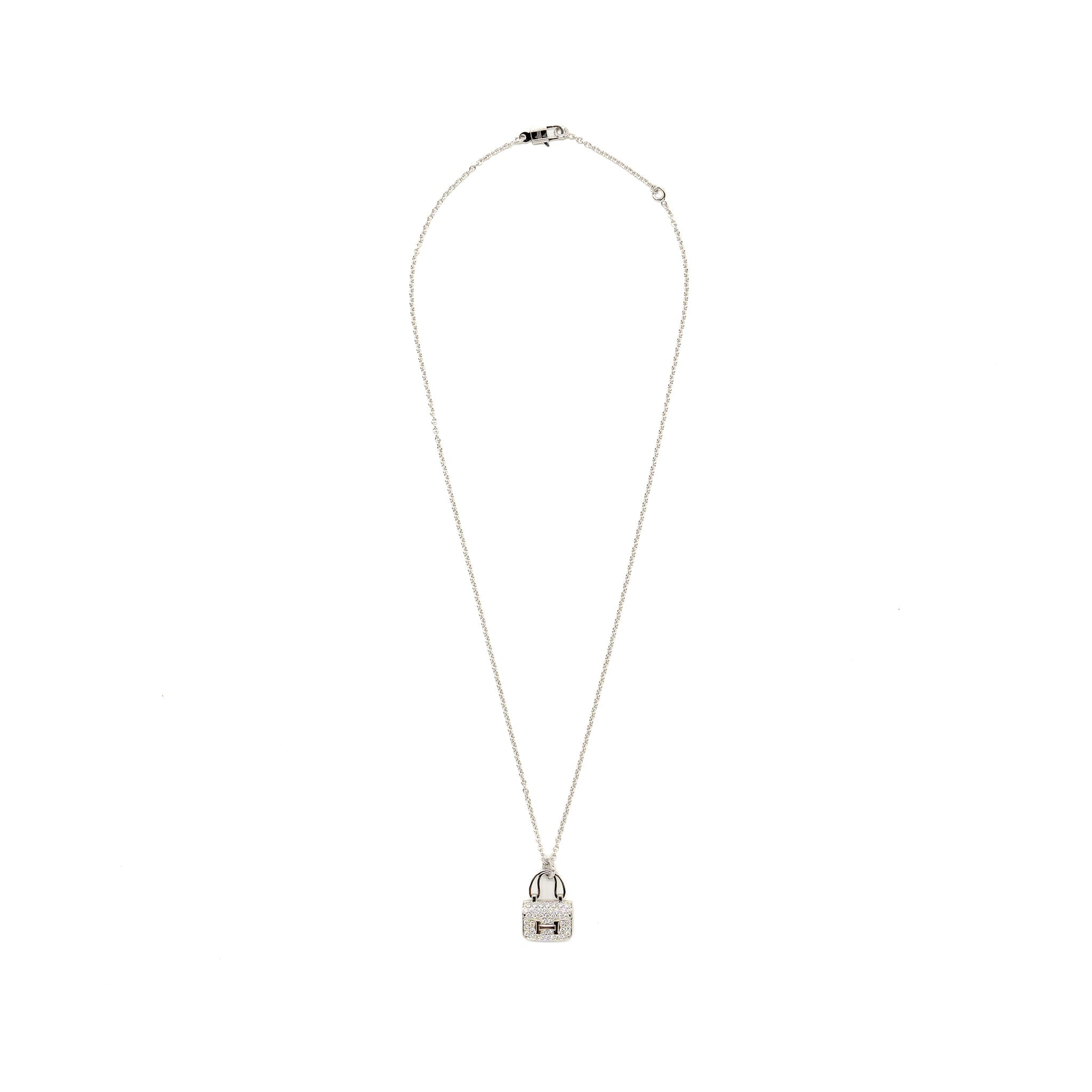 HERMES AMULETTE CONSTANCE PENDANT WHITE GOLD WITH DIAMONDS