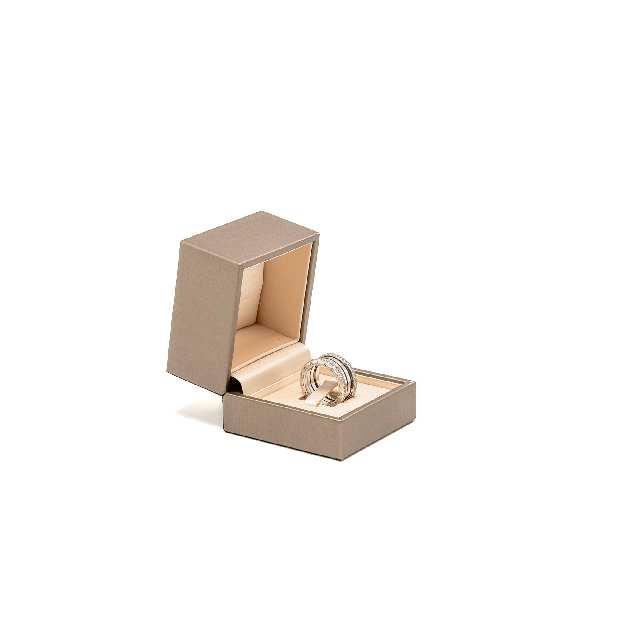 BVLGARI B.ZERO1 RING FOUR-BAND WHITE GOLD WITH DIAMONDS