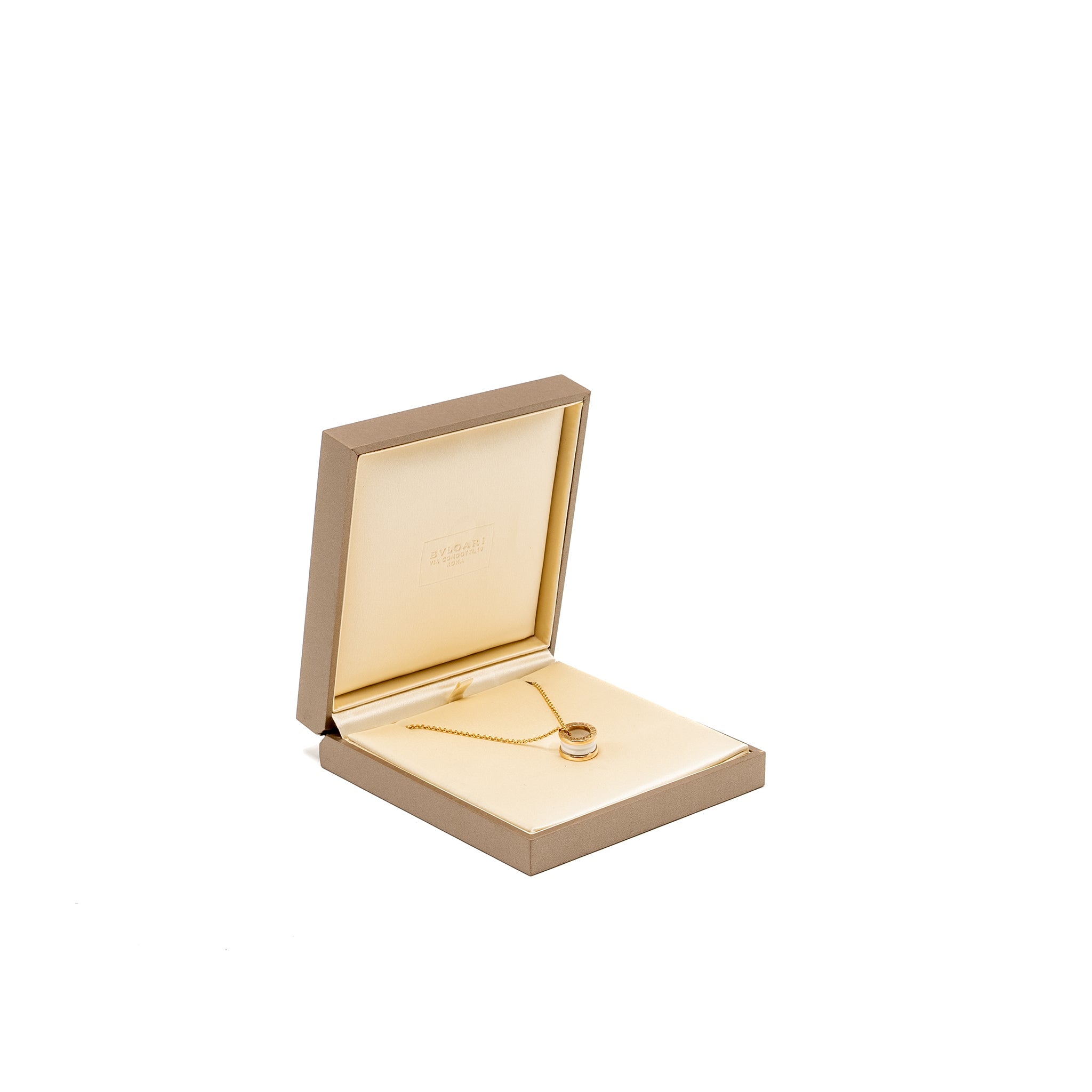 BVLGARI B.ZERO1 NECKLACE 18KT ROSE GOLD / WHITE CERAMIC