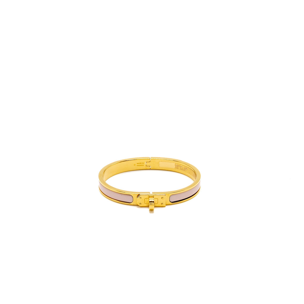 HERMES MINI CLIC KELLY BRACELET ROSE CANDEUR GHW
