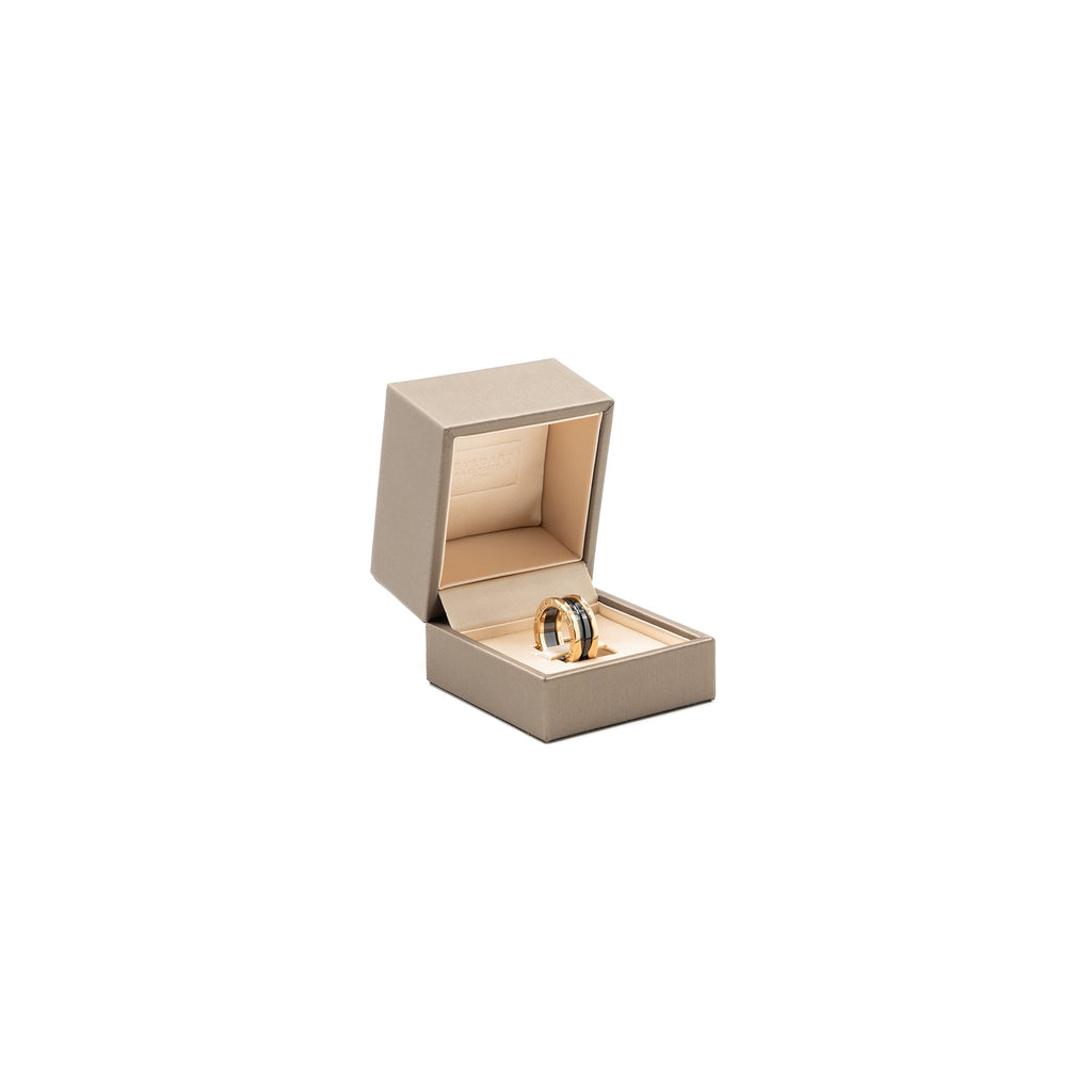 BVLGARI B.ZERO1 RING BLACK CERAMIC ROSE GOLD