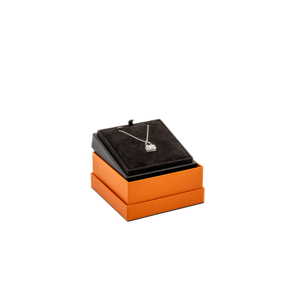 HERMES CONSTANCE AMULETTE PENDANT WHITE GOLD DIAMONDS
