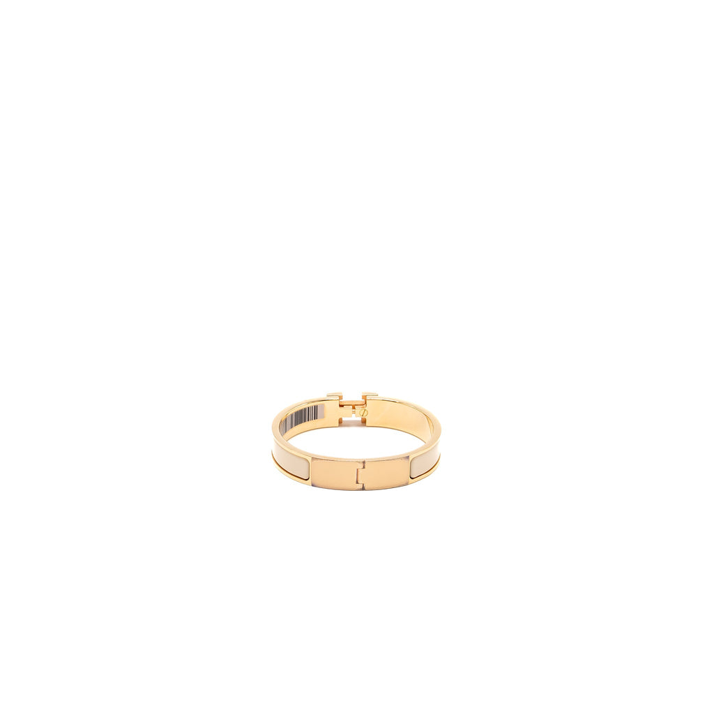 HERMES CLIC H BRACELET BEIGE NACRE RGHW