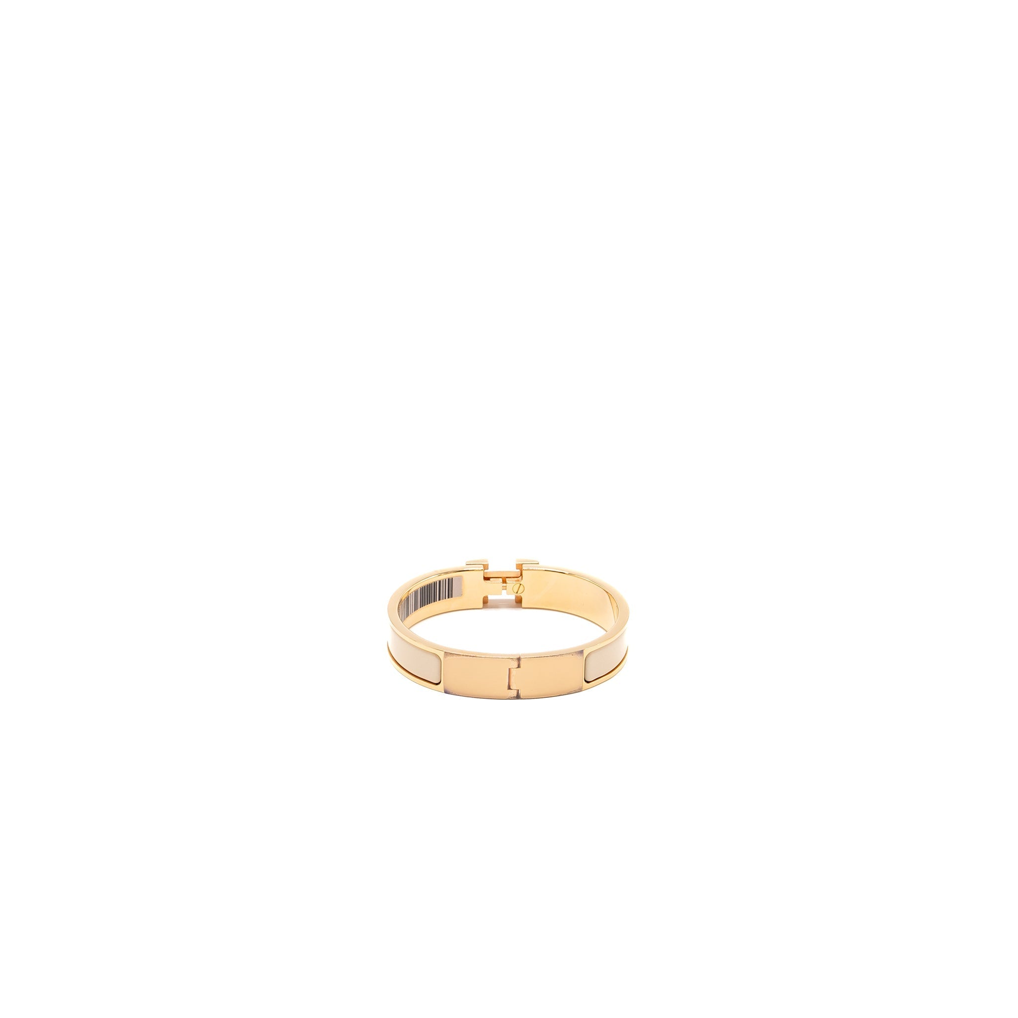 HERMES CLIC H BRACELET BEIGE NACRE RGHW