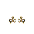 CHANEL CC LOGO BOW DROP EARRINGS LGHW