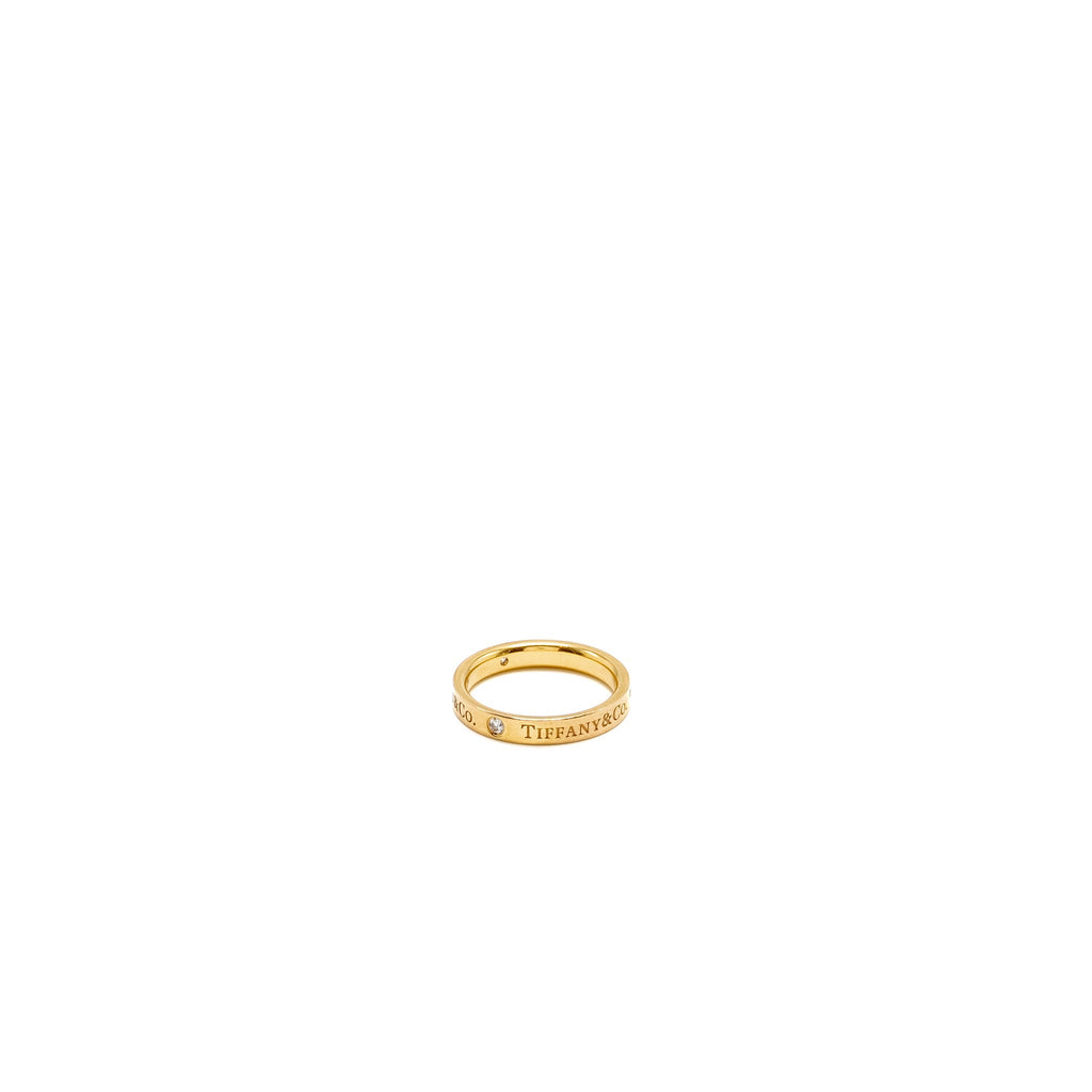 TIFFANY SIZE～US5.5 3MM BAND RING 18K ROSE GOLD, DIAMONDS
