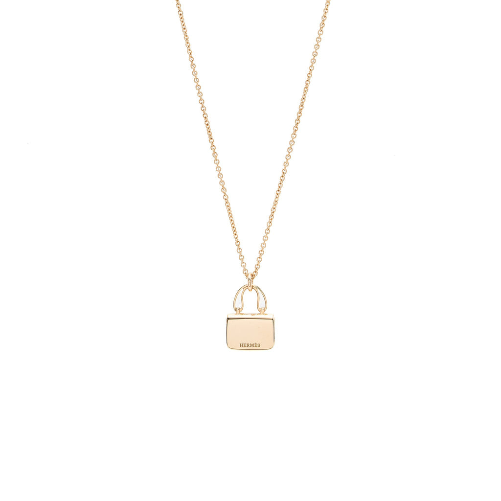 HERMES CONSTANCE AMULETTE PENDANT ROSE GOLD DIAMONDS