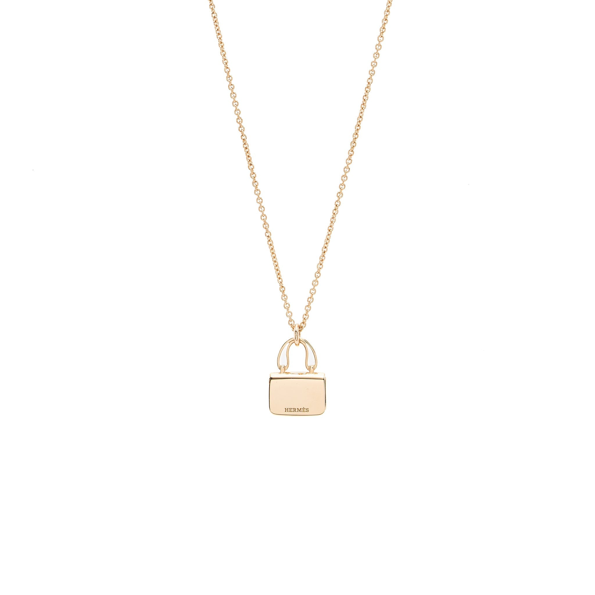 HERMES CONSTANCE AMULETTE PENDANT ROSE GOLD DIAMONDS