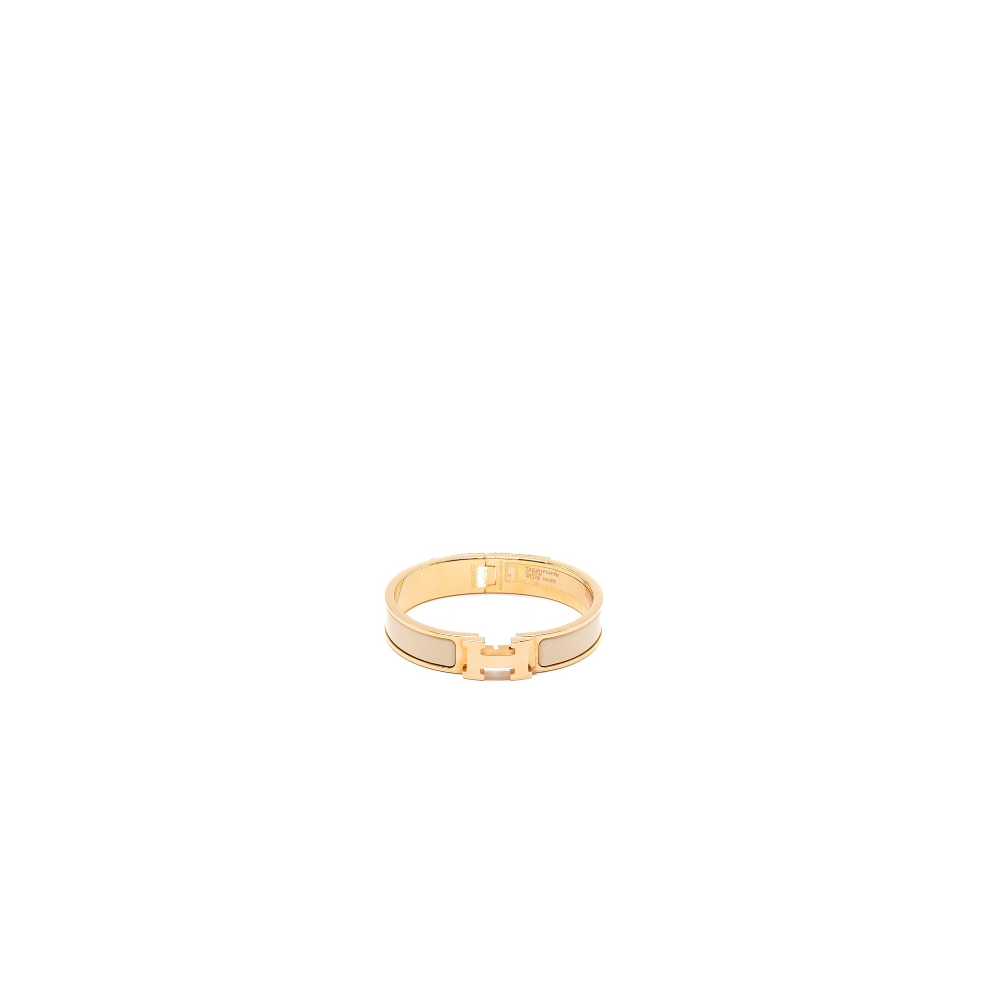 HERMES CLIC H BRACELET BEIGE NACRE RGHW