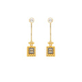 CHANEL PERFUME BOTTLE DROP EARRINGS PEARL/CRYSTAL GOLD TONE