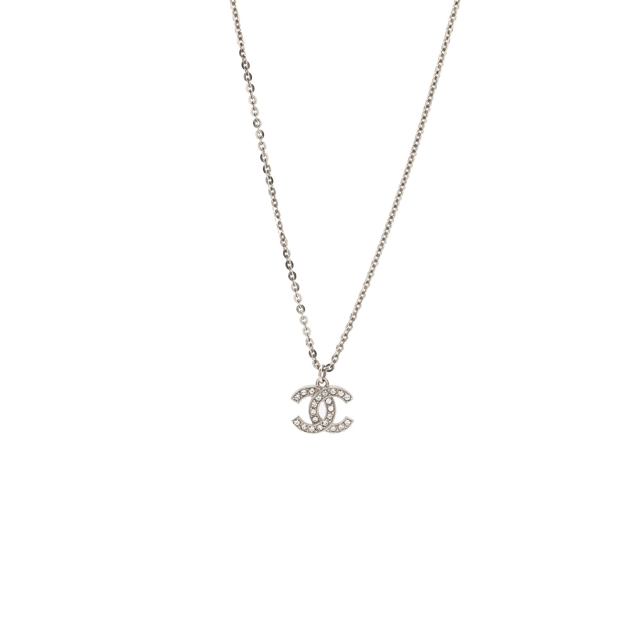 CHANEL CC LOGO NECKLACE CRYSTAL SHW